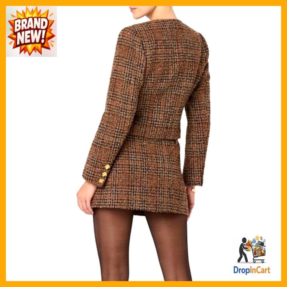 Houndstooth Tailored Jacket Structured Fit Elegan… - image 2